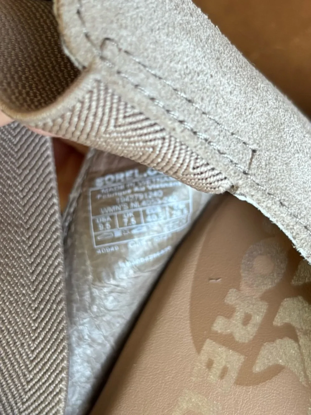 Sorel Ella II Women's Metallic Taupe Elastic Strappy Comfort Sandals W 9.5 - Picture 4 of 7